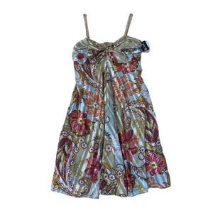 New Floral Sleeveless Eva Blue Dress Size 12